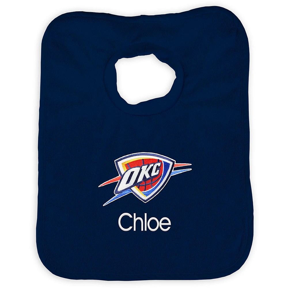 Infant Navy Oklahoma City Thunder Personalized Bib