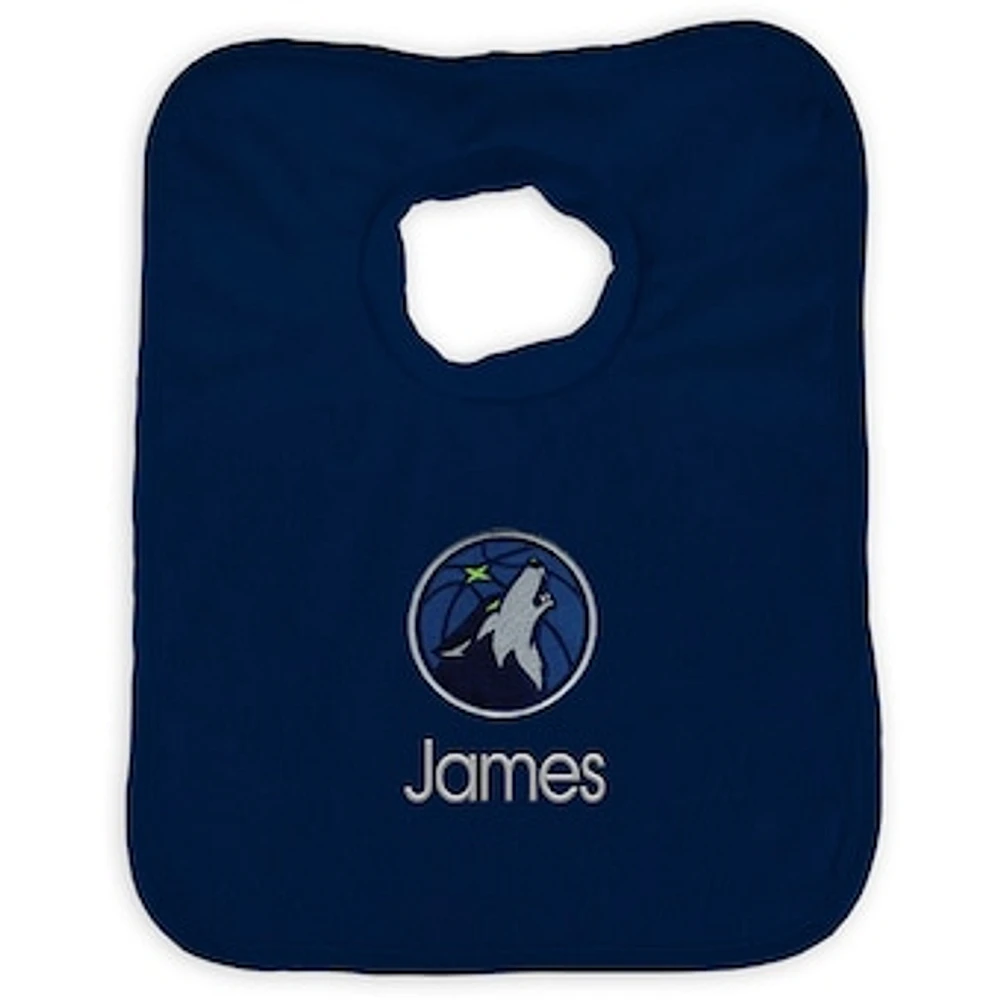 Infant Navy Minnesota Timberwolves Personalized Bib