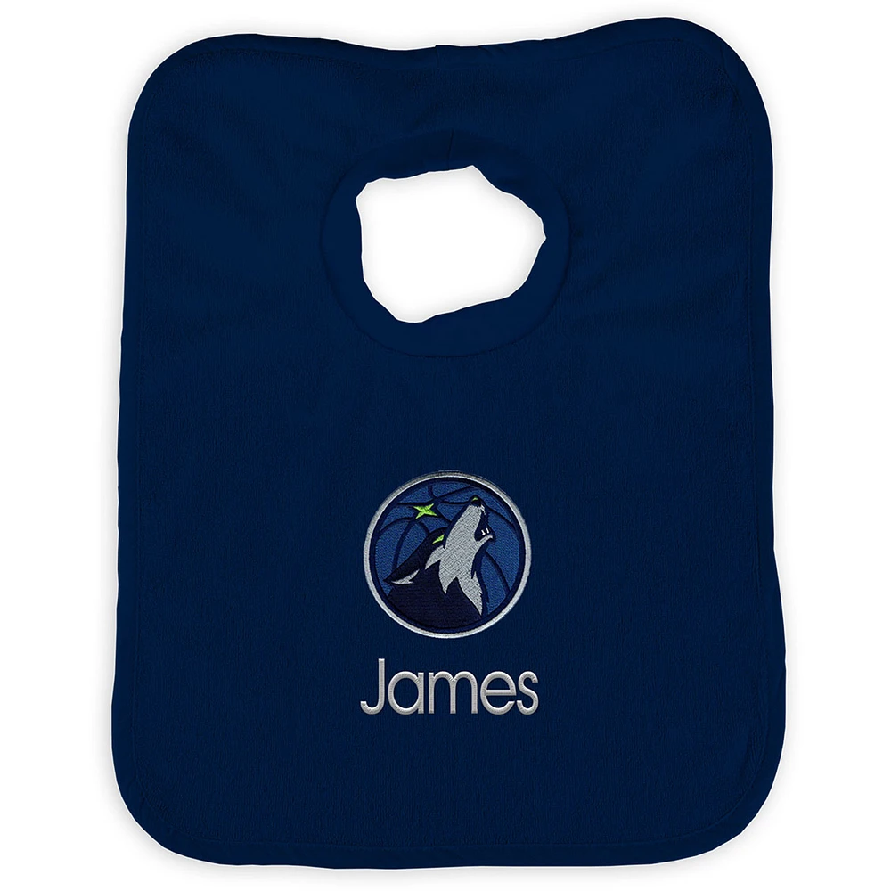 Infant Navy Minnesota Timberwolves Personalized Bib