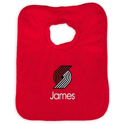 Infant Red Portland Trail Blazers Personalized Bib