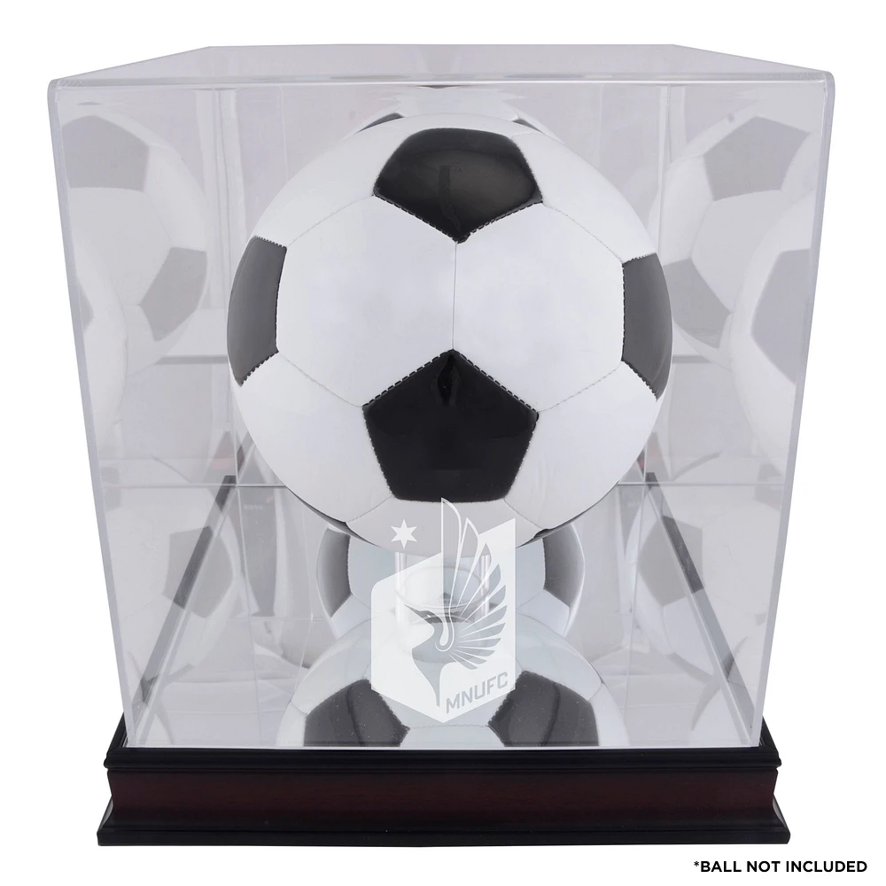 Minnesota United FC Mahogany Team Logo Soccer Ball Display Case
