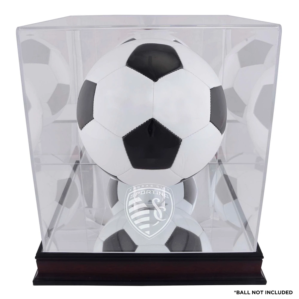 Sporting Kansas City Mahogany Team Logo Soccer Ball Display Case