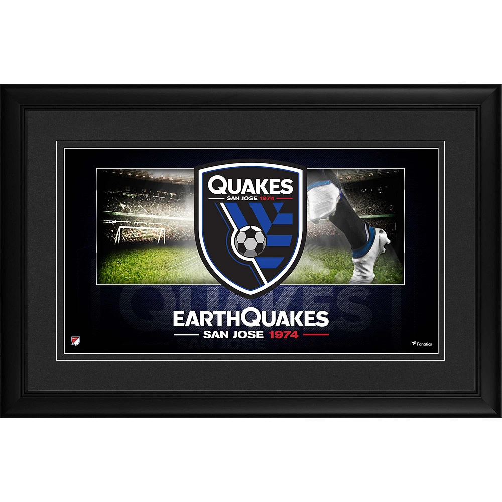 San Jose Earthquakes Framed 10" x 18" Team Logo Panoramic Photograph