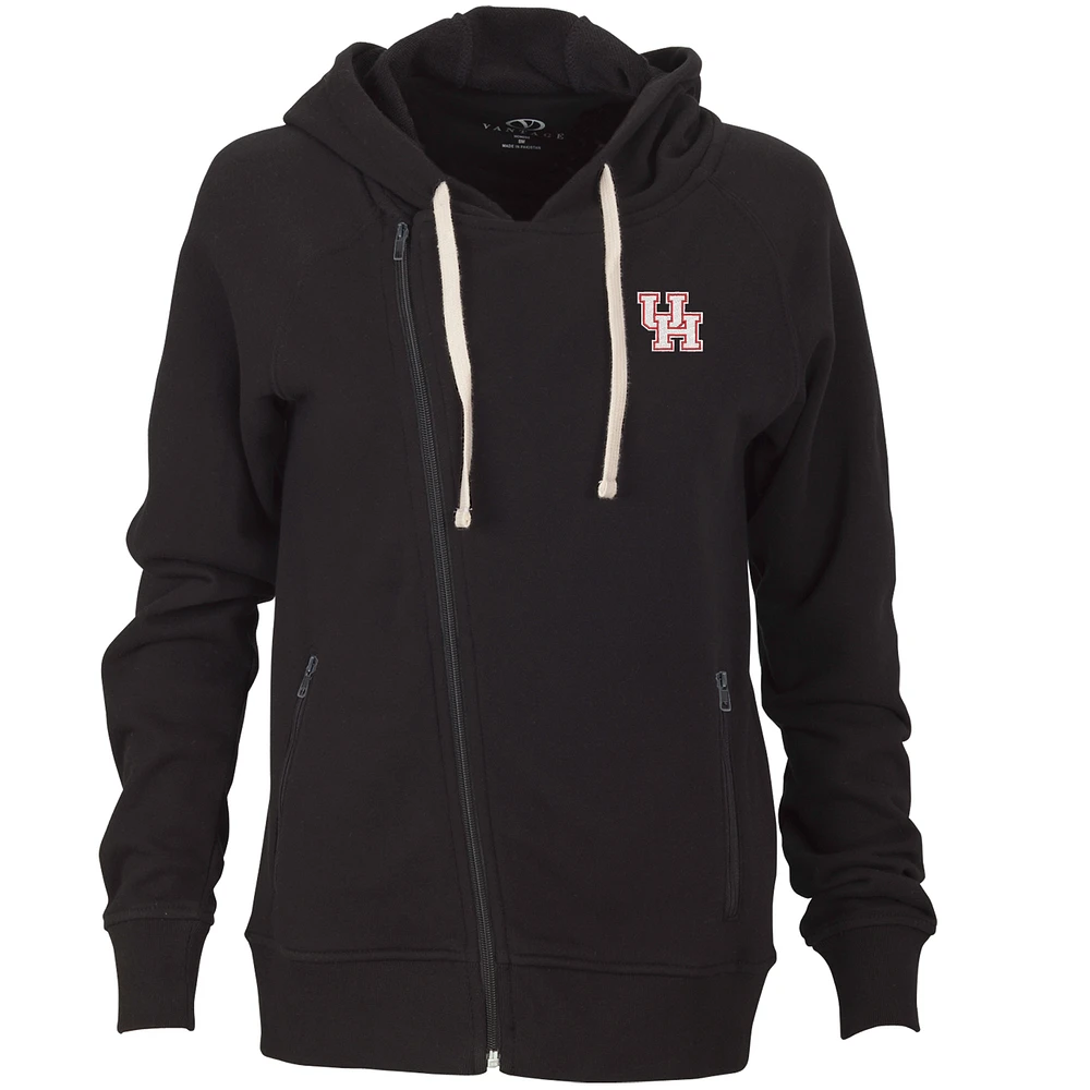 Women's Black Houston Cougars Fleece Moto Jacket