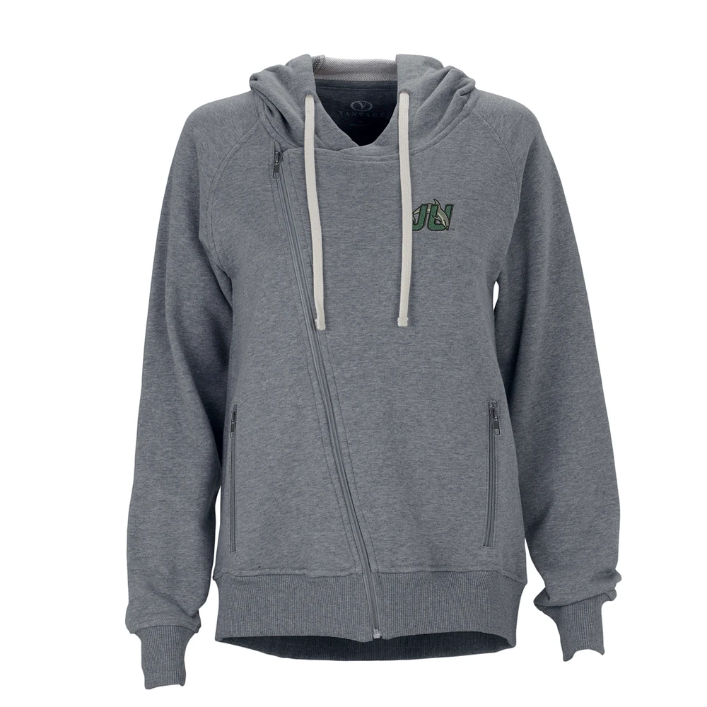 Women's Charcoal JU Dolphins Fleece Moto Jacket