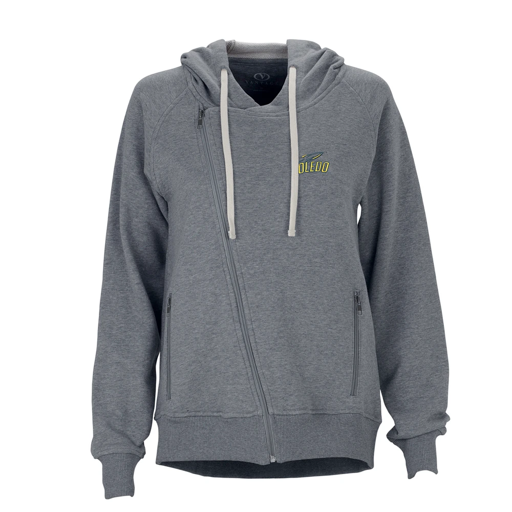 Women's Charcoal Toledo Rockets Fleece Moto Jacket