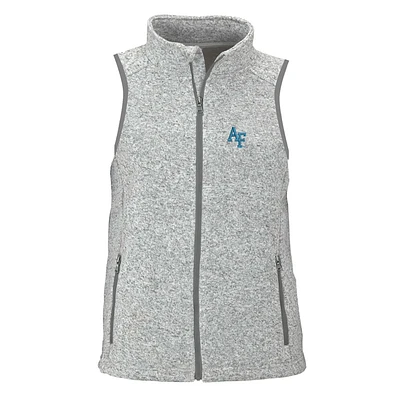 Women's Heather Gray Air Force Falcons Summit Fleece Full Zip Sweater Vest