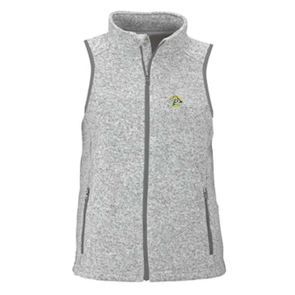Women's Heather Gray Alaska Anchorage Seawolves Summit Fleece Full Zip Sweater Vest