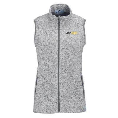 Women's Heather Gray Appalachian State Mountaineers Summit Fleece Full Zip Sweater Vest