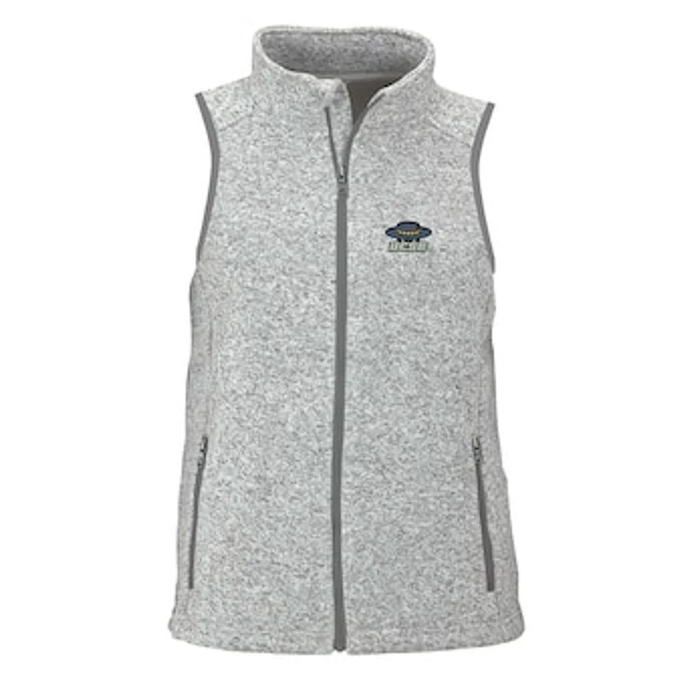 Women's Heather Gray UC Santa Barbara Gauchos Summit Fleece Full Zip Sweater Vest