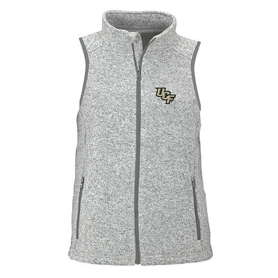 Women's Heather Gray UCF Knights Summit Fleece Full Zip Sweater Vest