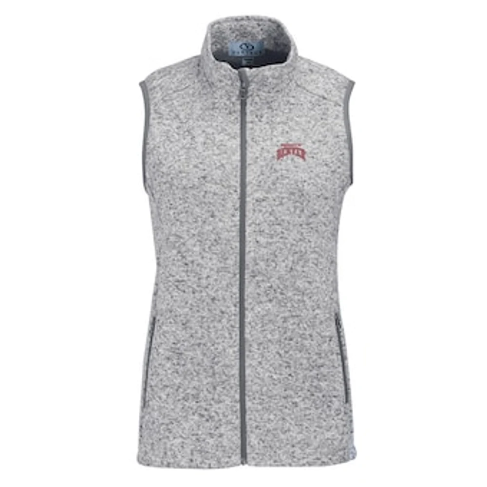 Women's Heather Gray Denver Pioneers Summit Fleece Full Zip Sweater Vest
