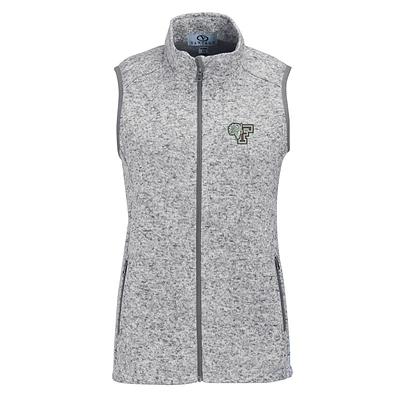 Women's Heather Gray Fordham Rams Summit Fleece Full Zip Sweater Vest