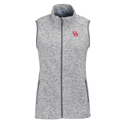 Women's Heather Gray Houston Cougars Summit Fleece Full Zip Sweater Vest