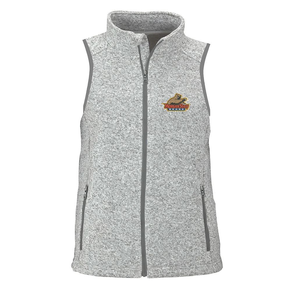 Women's Heather Gray Morgan State Bears Summit Fleece Full Zip Sweater Vest