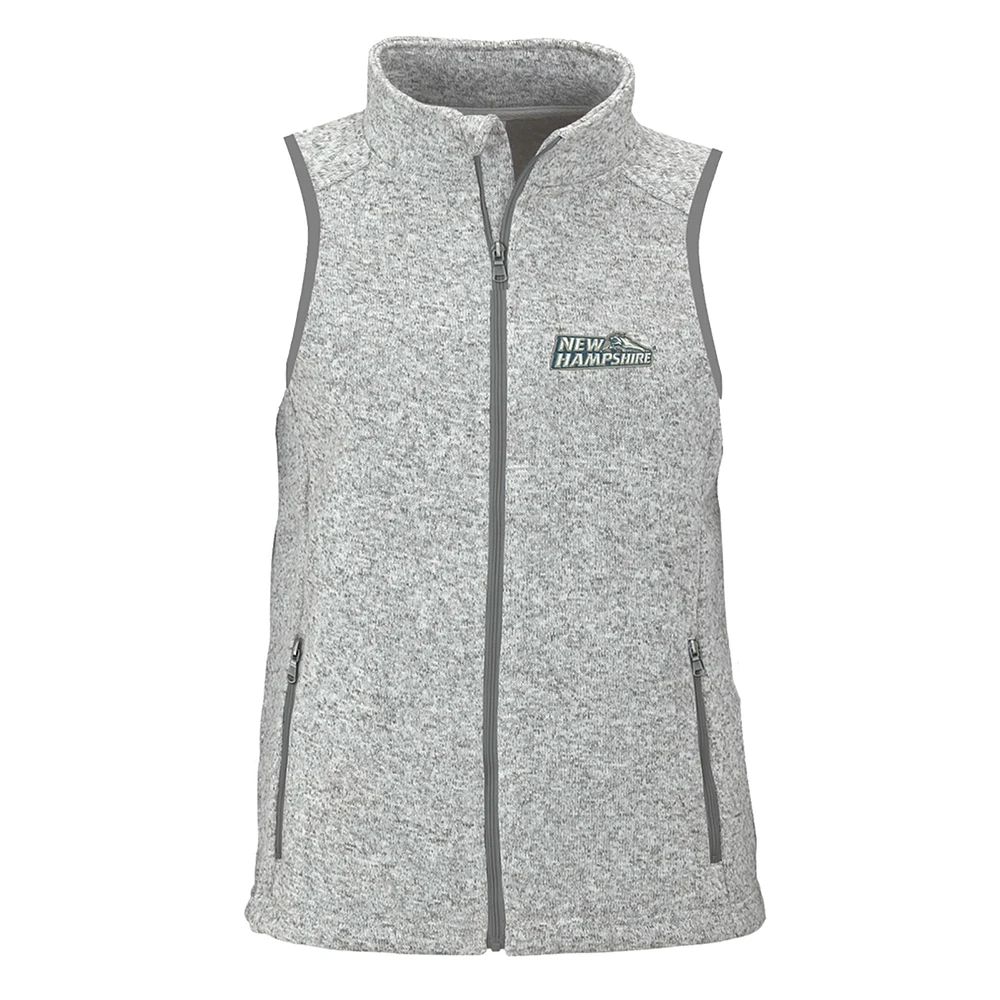 Women's Heather Gray New Hampshire Wildcats Summit Fleece Full Zip Sweater Vest