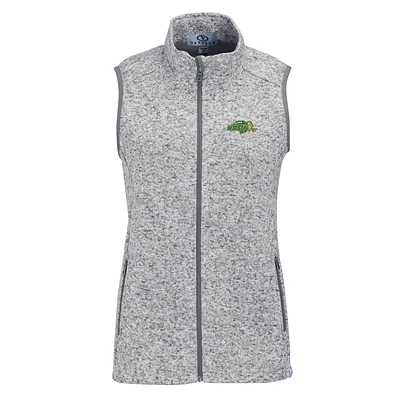 Women's Heather Gray NDSU Bison Summit Fleece Full Zip Sweater Vest