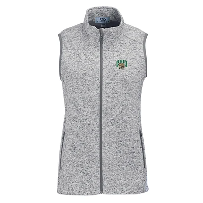 Women's Heather Gray Ohio Bobcats Summit Fleece Full Zip Sweater Vest