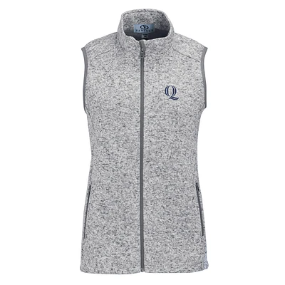 Women's Heather Gray Quinnipiac Bobcats Summit Fleece Full Zip Sweater Vest