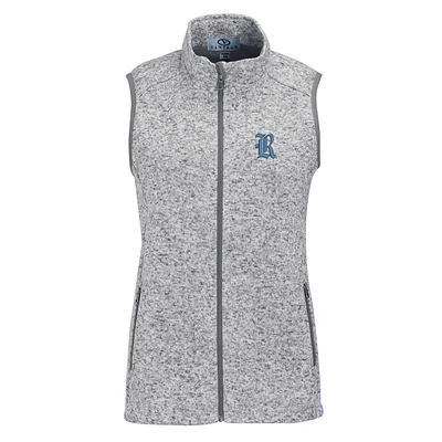 Women's Heather Gray Rice Owls Summit Fleece Full Zip Sweater Vest