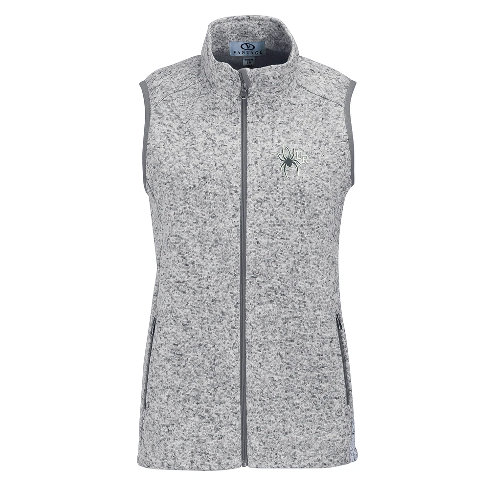 Women's Heather Gray Richmond Spiders Summit Fleece Full Zip Sweater Vest