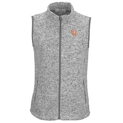 Women's Heather Gray Sam Houston State Bearkats Summit Fleece Full Zip Sweater Vest