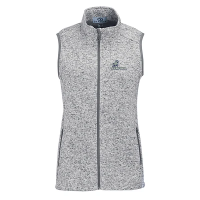 Women's Heather Gray Samford Bulldogs Summit Fleece Full Zip Sweater Vest