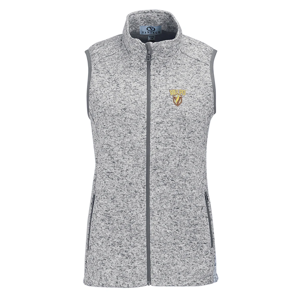 Women's Heather Gray Valparaiso University Summit Fleece Full Zip Sweater Vest