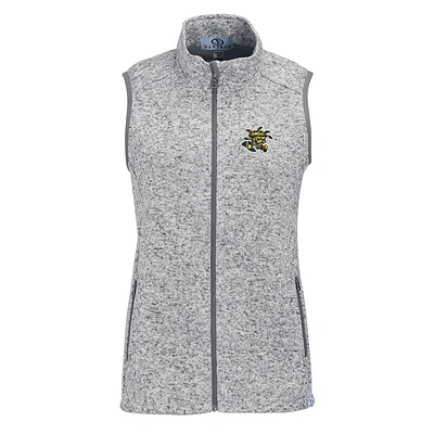 Women's Heather Gray Wichita State Shockers Summit Fleece Full Zip Sweater Vest