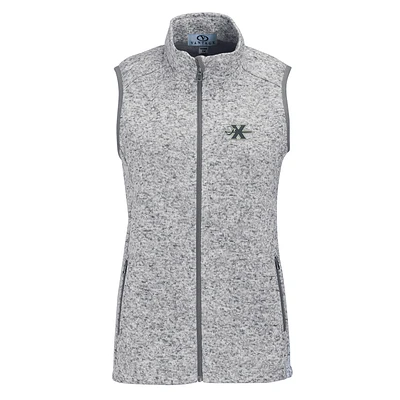 Women's Heather Gray Xavier Musketeers Summit Fleece Full Zip Sweater Vest