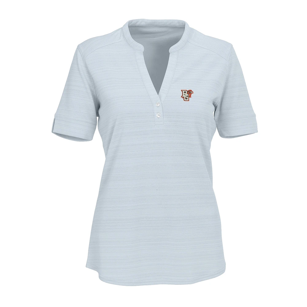 Women's Silver Bowling Green St. Falcons Strata Textured Henley Shirt