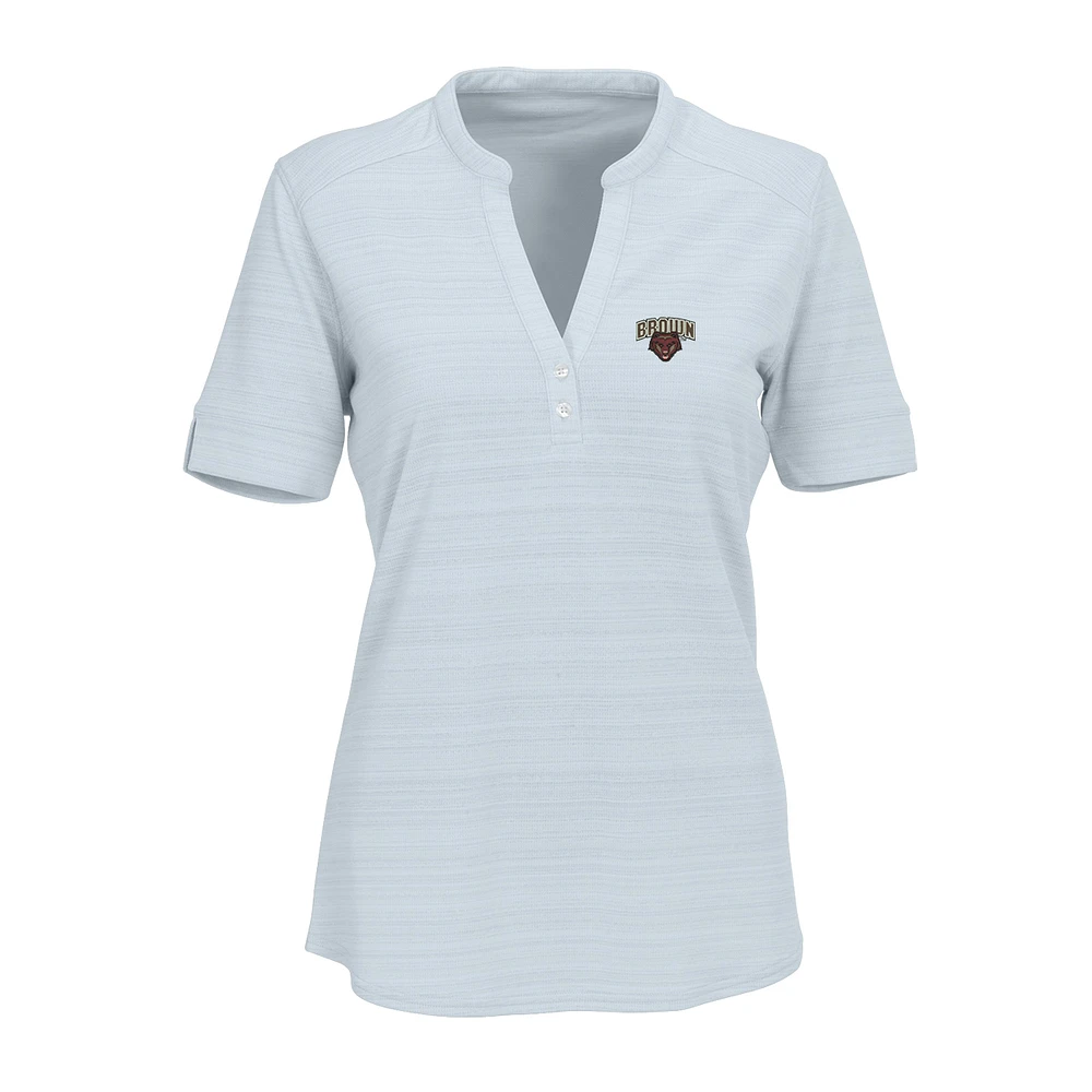 Women's Silver Brown Bears Strata Textured Henley Shirt