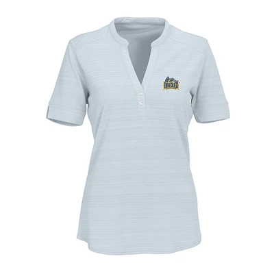 Women's Silver Drexel Dragons Strata Textured Henley Shirt