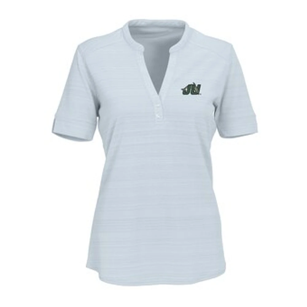 Women's Silver JU Dolphins Strata Textured Henley Shirt