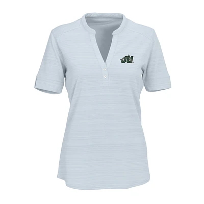 Women's Silver JU Dolphins Strata Textured Henley Shirt