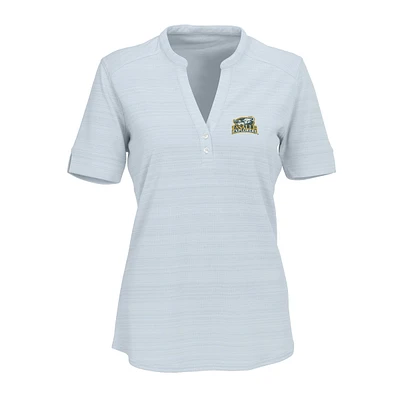 Women's Silver La Salle Explorers Strata Textured Henley Shirt