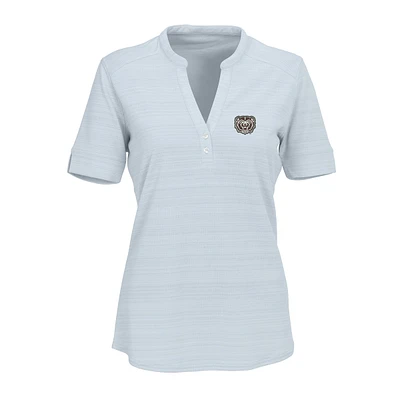 Women's Silver Missouri State University Bears Strata Textured Henley Shirt