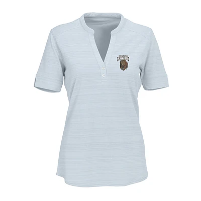 Women's Silver Montana Grizzlies Strata Textured Henley Shirt