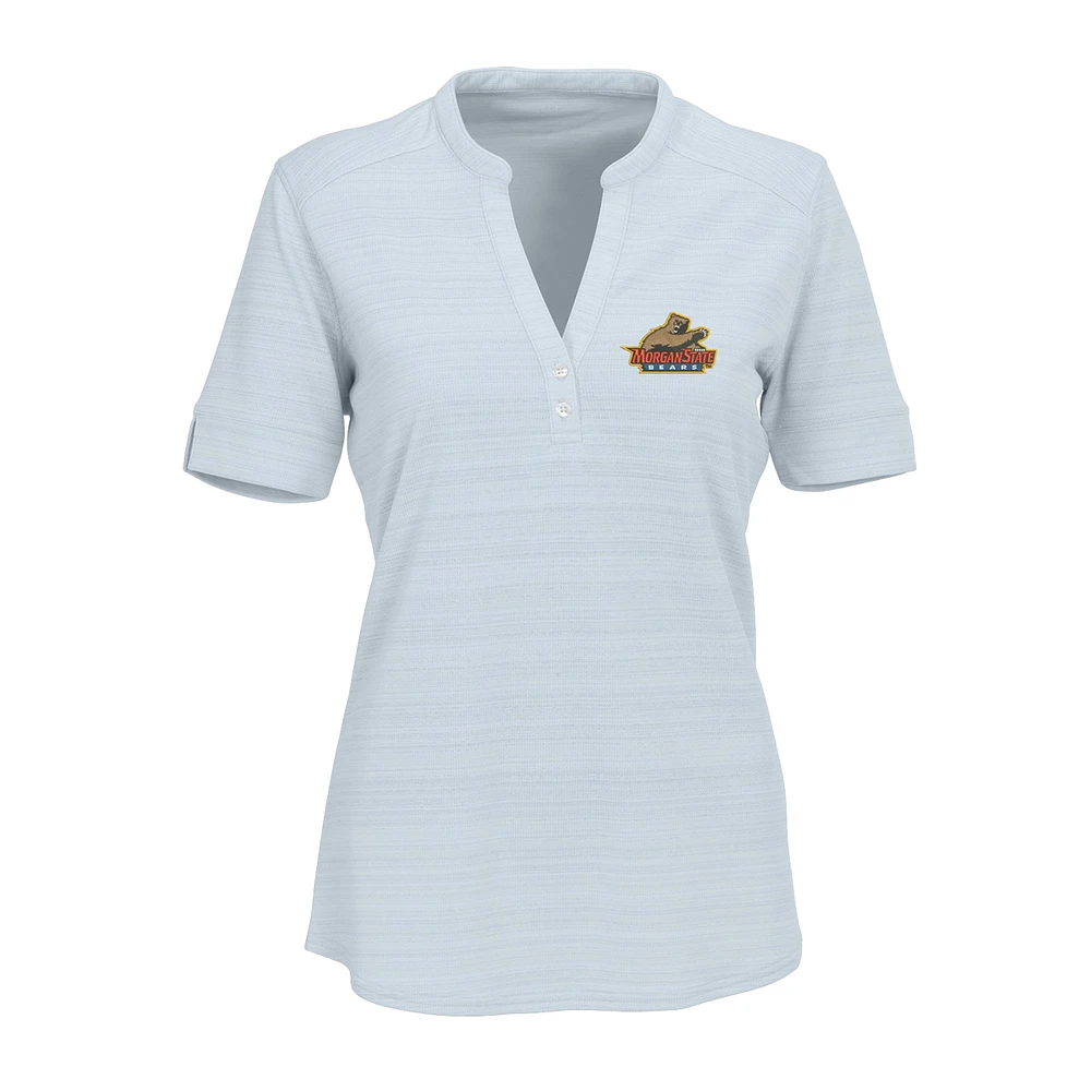 Women's Silver Morgan State Bears Strata Textured Henley Shirt