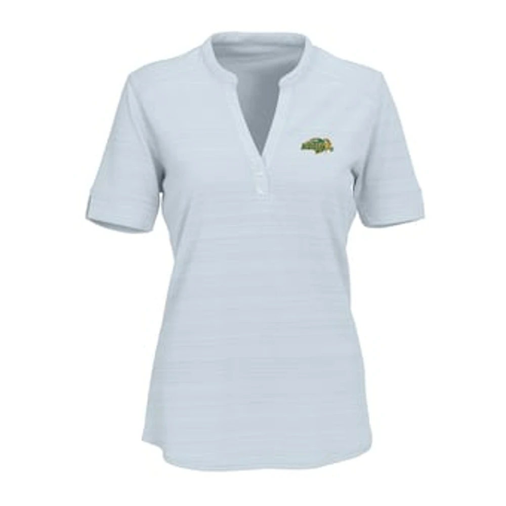 Women's Silver NDSU Bison Strata Textured Henley Shirt