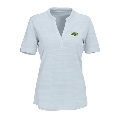 Women's Silver NDSU Bison Strata Textured Henley Shirt