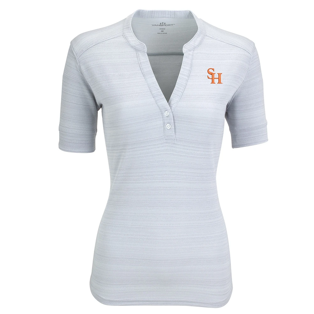 Women's Silver Sam Houston State Bearkats Strata Textured Henley Shirt