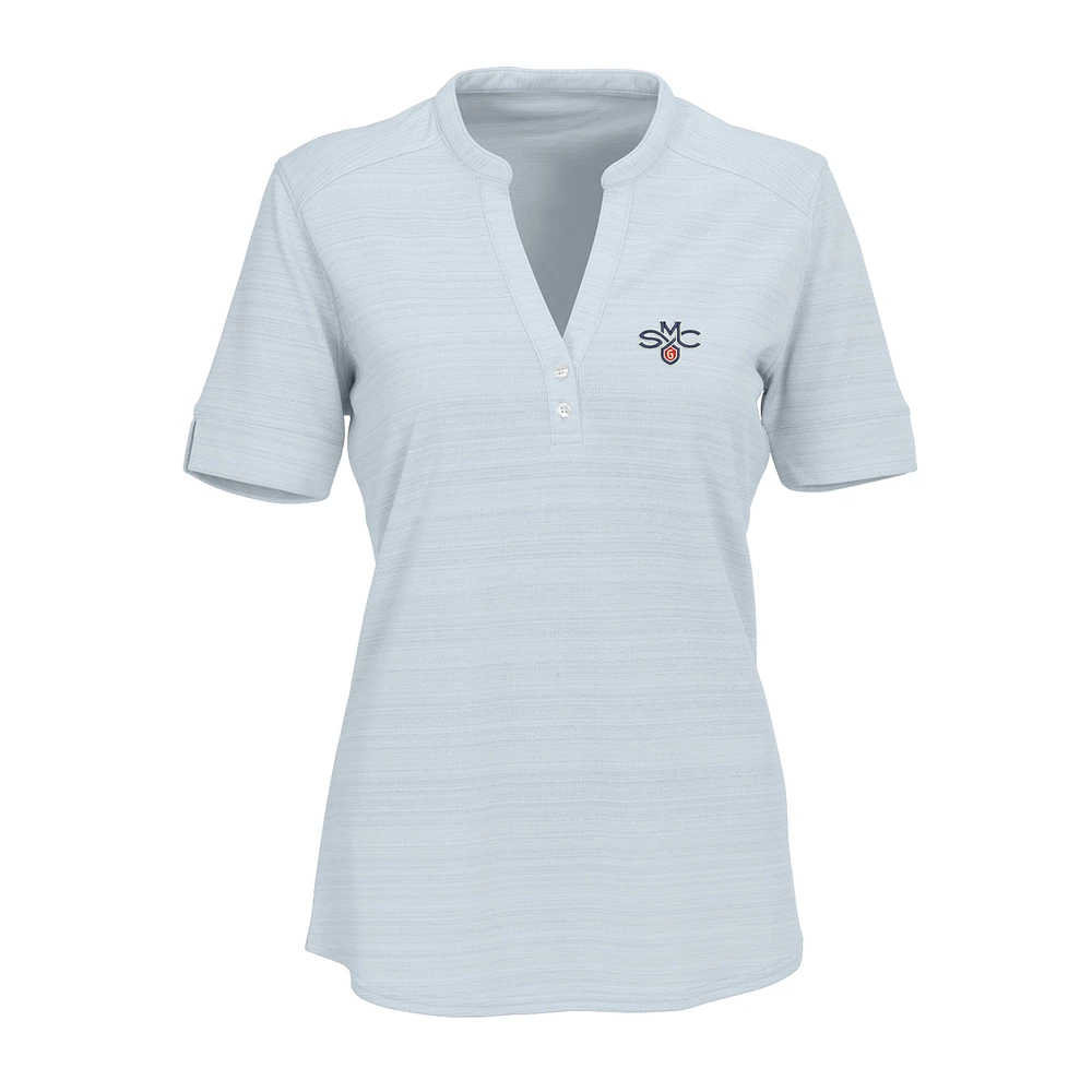 Women's Silver Saint Mary's Gaels Strata Textured Henley Shirt