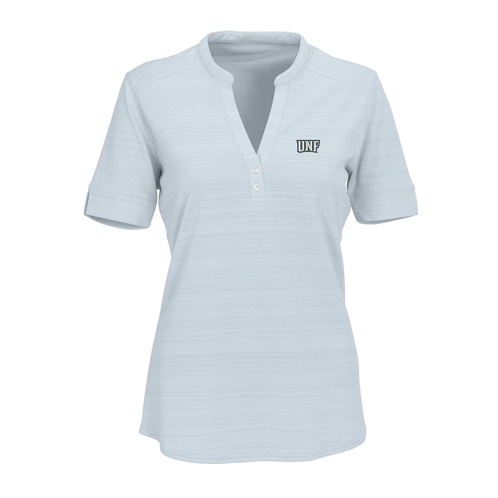 Women's Silver UNF Ospreys Strata Textured Henley Shirt