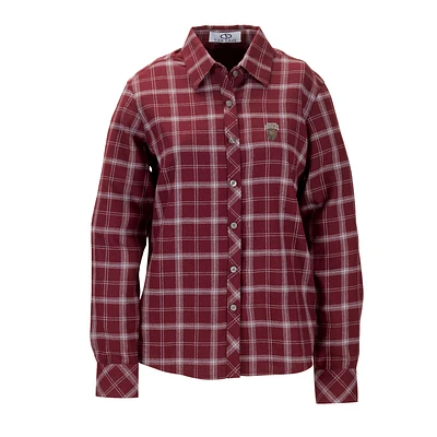 Women's Maroon Montana Grizzlies Brewer Flannel Button-Down Long Sleeve Shirt