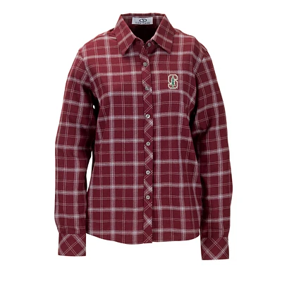 Women's Cardinal Stanford Brewer Flannel Button-Down Long Sleeve Shirt