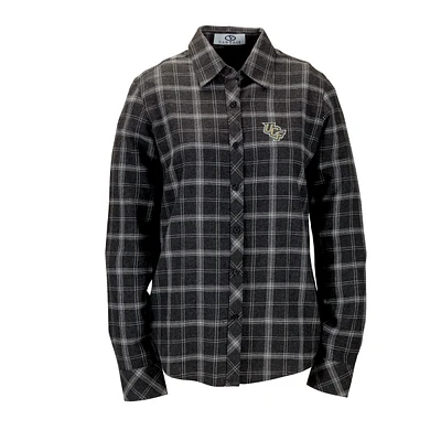 Women's Charcoal UCF Knights Brewer Flannel Button-Down Long Sleeve Shirt