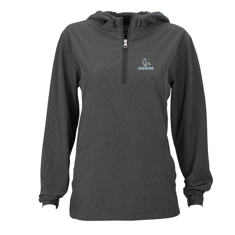 Women's Charcoal Johns Hopkins Blue Jays Pullover Stretch Anorak Jacket