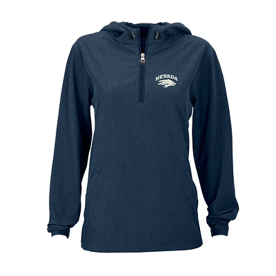 Women's Navy Nevada Wolf Pack Pullover Stretch Anorak Jacket