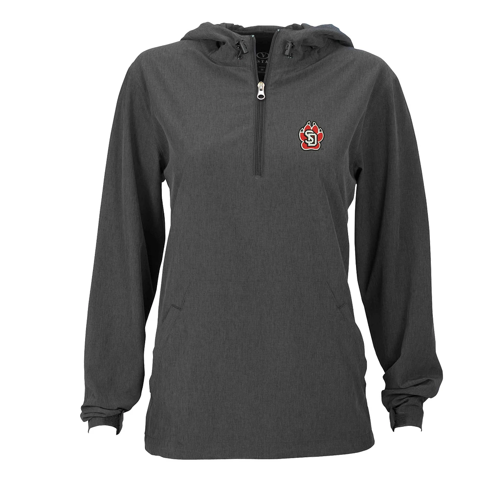 Women's Charcoal South Dakota Coyotes Pullover Stretch Anorak Jacket